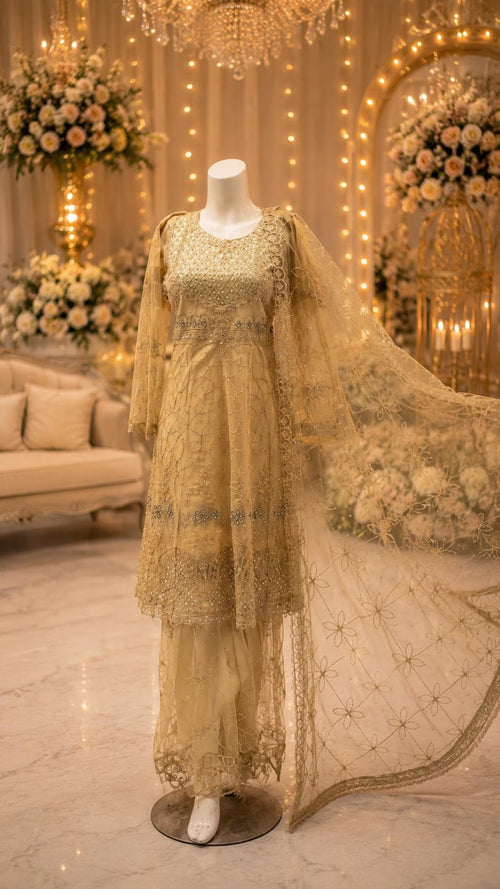 Gul-e-Shahi - Gold Peplum